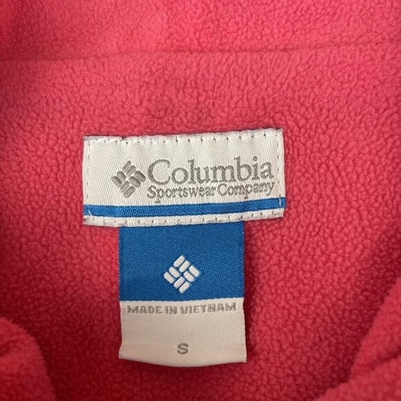 Columbia Vest Jacket Women’s S Green Shell Pink Fleece Lined Full Zip Insulated - Picture 5 of 9